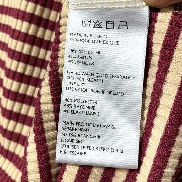 Urban Outfitters Silence+Noise Maroon Tan Ribbed Stripes Halter Bodycon Sz Small - Picture 6 of 9